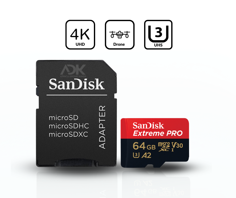 SanDisk Extreme Pro microSD 64GB + SD Adapter 200MB/s Read, 90MB/s