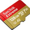 SanDisk Extreme microSD UHS I Card 128GB for 4K Video 190MB/s Read, 90MB/s Write