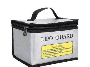 Lipo Battery Safety Bag Fire Retardant Fireproof Explosion Proof Guard 21.5cm x 14.5cm x 16.5cm - Gray